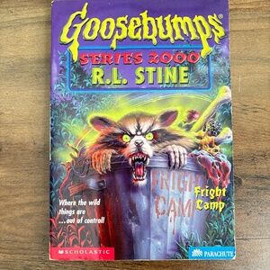 * VINTAGE R.L. Stine GOOSEBUMPS Series 2000 #8 Fright Camp Book 1st Print 1998 *